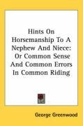 Hints on Horsemanship, to a Nephew and Niece_cover