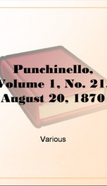 Punchinello, Volume 1, No. 21, August 20, 1870_cover