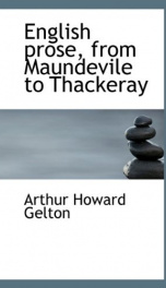 english prose from maundevile to thackeray_cover