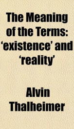 the meaning of the terms existence and reality_cover