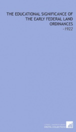 the educational significance of the early federal land ordinances_cover