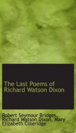 the last poems of richard watson dixon_cover