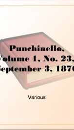 Punchinello, Volume 1, No. 23,  September 3, 1870_cover