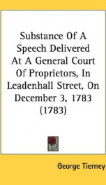 substance of a speech delivered at a general court of proprietors in leadenhall_cover