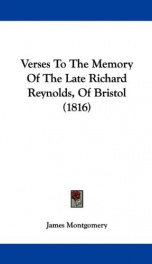 verses to the memory of the late richard reynolds of bristol_cover