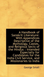 a handbook of sanskrit literature with appendices descriptive of the mythology_cover