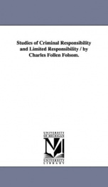 studies of criminal responsibility and limited responsibility_cover