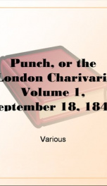 Punch, or the London Charivari, Volume 1, September 18, 1841_cover
