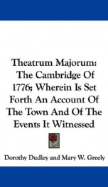 theatrum majorum the cambridge of 1776 wherein is set forth an account of the_cover
