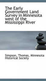 the early government land survey in minnesota west of the mississippi river_cover