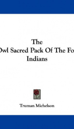the owl sacred pack of the fox indians_cover