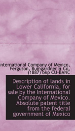 description of lands in lower california for sale by the international company_cover