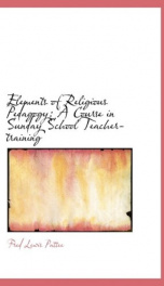 elements of religious pedagogy a course in sunday school teacher training_cover