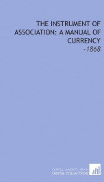 the instrument of association a manual of currency_cover