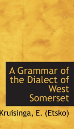 a grammar of the dialect of west somerset_cover