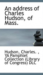 an address of charles hudson of mass_cover