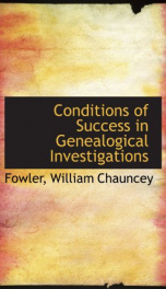 conditions of success in genealogical investigations_cover