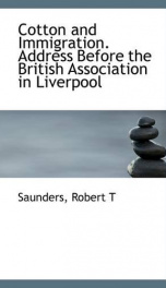 cotton and immigration address before the british association in liverpool_cover