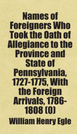 names of foreigners who took the oath of allegiance to the province and state of_cover