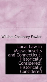 local law in massachusetts and connecticut historically considered_cover