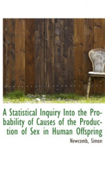 a statistical inquiry into the probability of causes of the production of sex in_cover