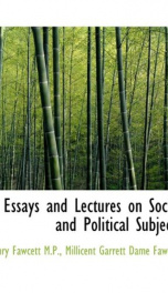 essays and lectures on social and political subjects_cover