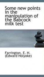 some new points in the manipulation of the babcock milk test_cover