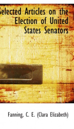 selected articles on the election of united states senators_cover