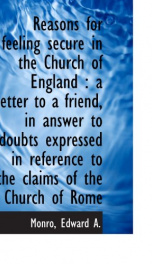 reasons for feeling secure in the church of england a letter to a friend in a_cover
