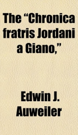 the chronica fratris jordani a giano_cover