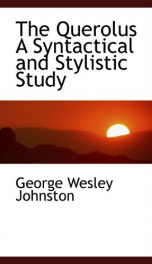 the querolus a syntactical and stylistic study_cover