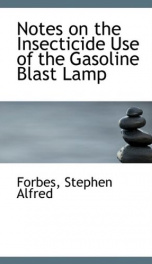 notes on the insecticide use of the gasoline blast lamp_cover