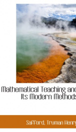 mathematical teaching and its modern methods_cover