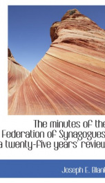 the minutes of the federation of synagogues a twenty five years review_cover