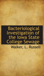 bacteriological investigation of the iowa state college sewage_cover