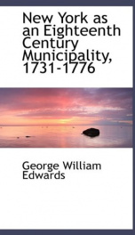 new york as an eighteenth century municipality 1731 1776_cover