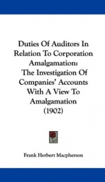 duties of auditors in relation to corporation amalgamation the investigation of_cover