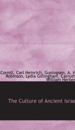 the culture of ancient israel_cover
