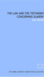 the law and the testimony concerning slavery_cover