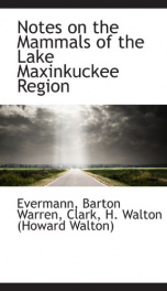 notes on the mammals of the lake maxinkuckee region_cover