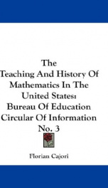 the teaching and history of mathematics in the united states_cover