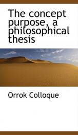 the concept purpose a philosophical thesis_cover