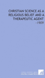 christian science as a religious belief and a therapeutic agent_cover