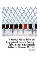 a historical address before the congregational church in salisbury conn at_cover