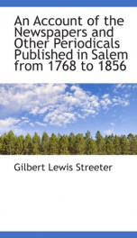 an account of the newspapers and other periodicals published in salem from 1768_cover