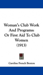 womans club work and programs or first aid to club women_cover