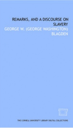 remarks and a discourse on slavery_cover