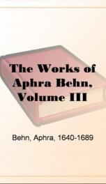 The Works of Aphra Behn, Volume III_cover