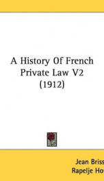 a history of french private law_cover