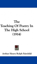 the teaching of poetry in the high school_cover